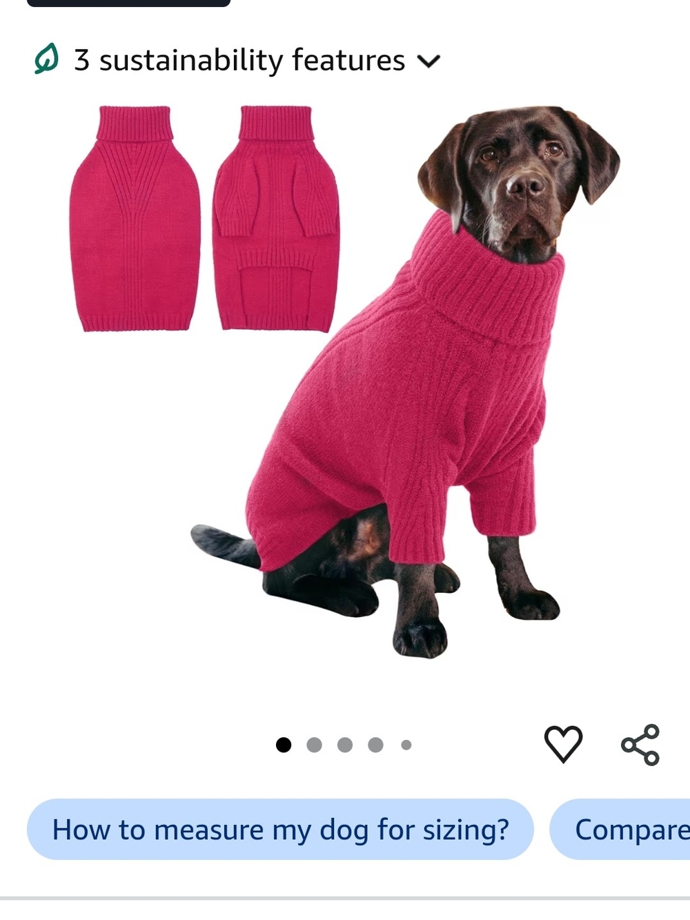 Pink 2XL Dog Sweater Turtleneck Thermal Knit NWOT